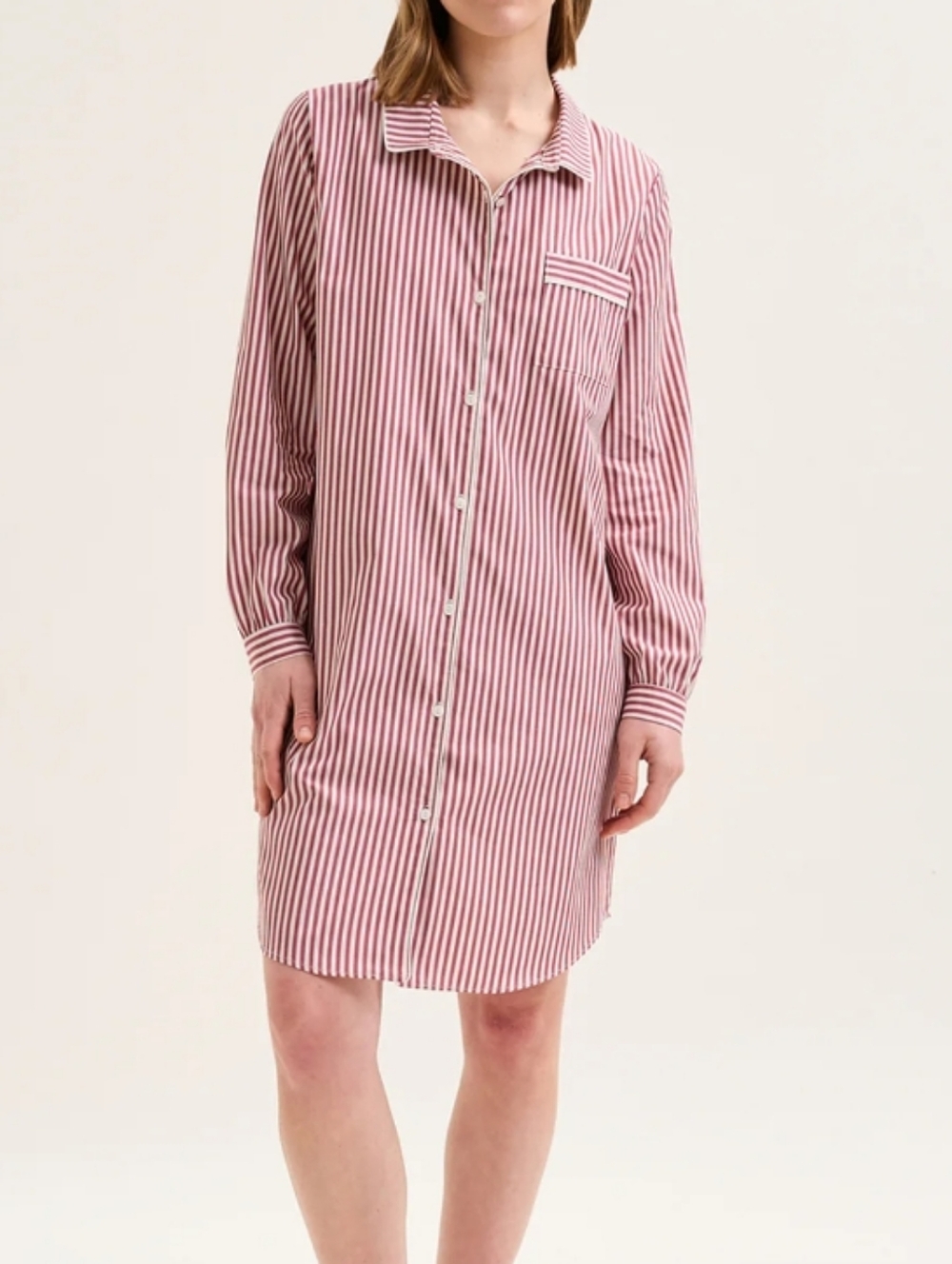 Laurence Tavernier Striped Button-Front  Night Shift Size (M)